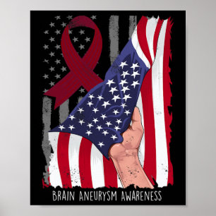 Poster Sensibilisation à l'neurysme Drapeau américain Bur