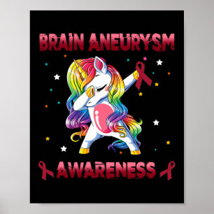 Poster Sensibilisation à l'neurysme Unicorne Dabbing Burg