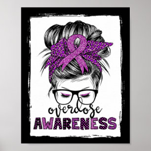 Poster Sensibilisation À L'Overdose Mignonne Bun Cheveux