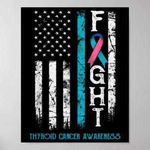 Poster Sensibilisation au cancer Bleu rose Turquoise ruba