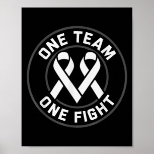 Poster Sensibilisation au cancer du poumon Blanc Ruban Gu