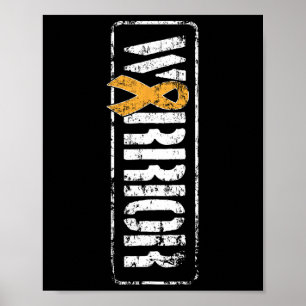 Poster Sensibilisation au cancer - Ruban de guerrier mili