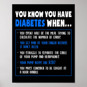 Poster Sensibilisation au diabète Diabète Type 1 Jeu De P