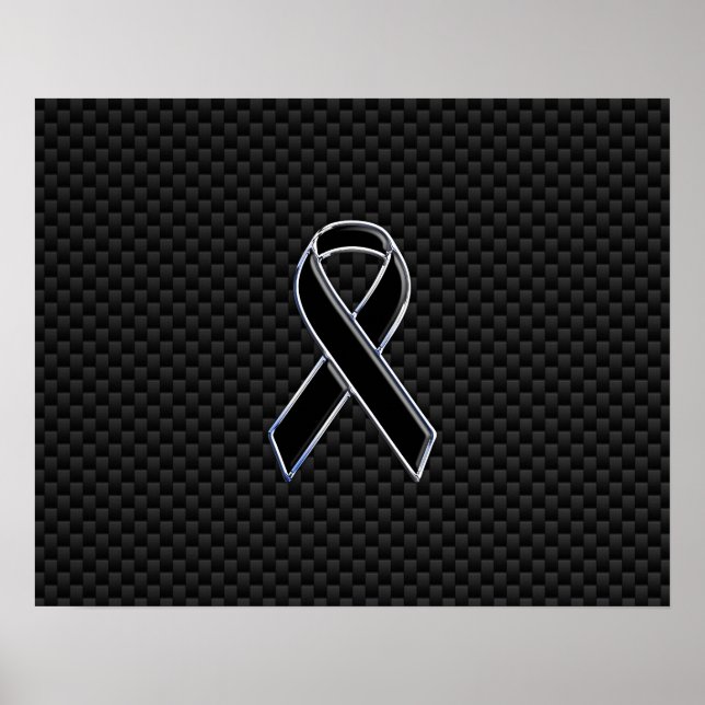 Poster Sensibilisation au ruban Fibre de carbone noire (Devant)