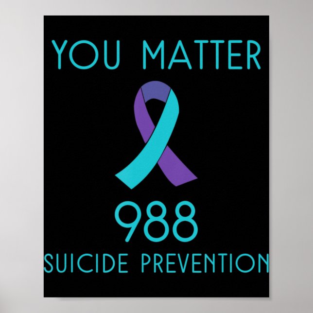 Poster Sensibilisation au suicide - 988 - Prévention du s (Devant)