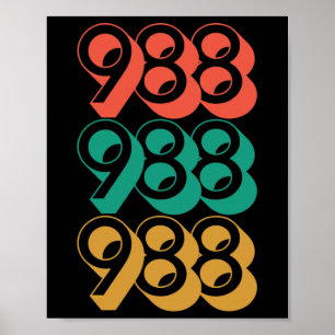 Poster Sensibilisation au suicide - 988 - Prévention du s