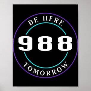 Poster Sensibilisation au suicide 988 - Prévention du sui