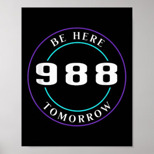 Poster Sensibilisation au suicide 988 - Prévention du sui