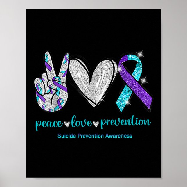 Poster Sensibilisation au suicide Paix Amour Prévention 1 (Devant)