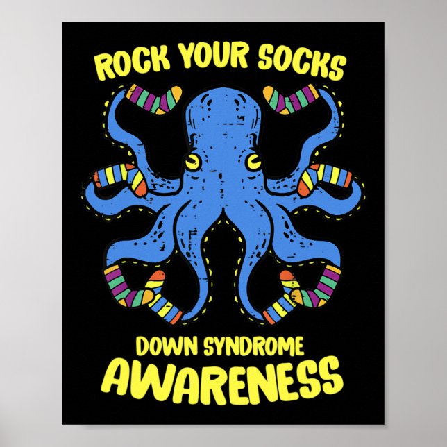 Poster Sensibilisation au syndrome de Down Octopus Rock Y (Devant)