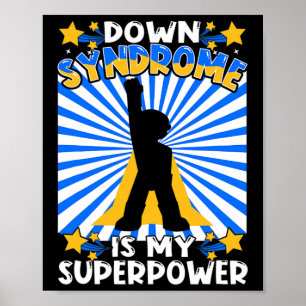 Poster Sensibilisation au syndrome de Down Superhero Chro