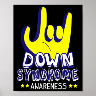 Poster Sensibilisation au syndrome Je t'aime Signe main v