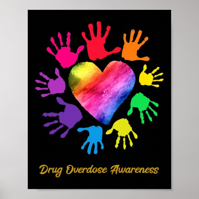 Poster Sensibilisation aux surdoses de drogues Mains Dons (Devant)