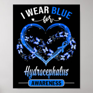 Poster Sensibilisation Je porte le coeur papillon bleu
