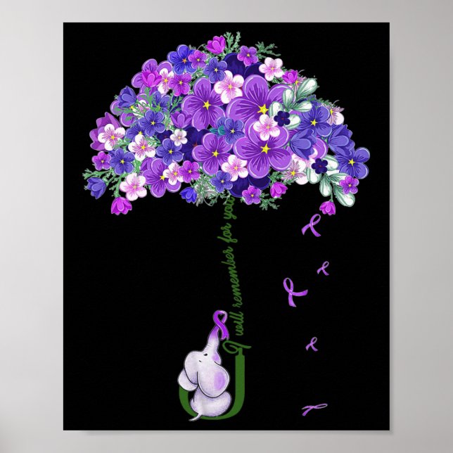 Poster Sensibilisation Joli Eléphant Je Me Souviendrai De (Devant)