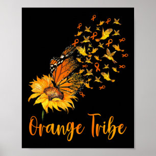 Poster Sensibilisation Papillon de tournesol Orange Ribbo