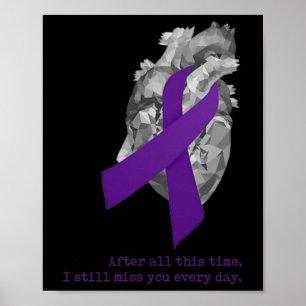 Poster Sensibilisation Ruban Violet Coeur Vous Manque