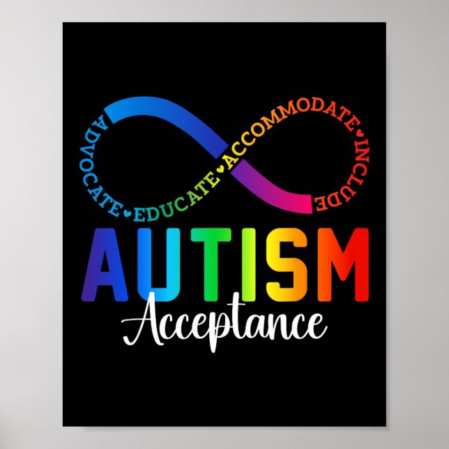 Poster Sensibilisation sur l'autisme Acceptation Infinity (Devant)