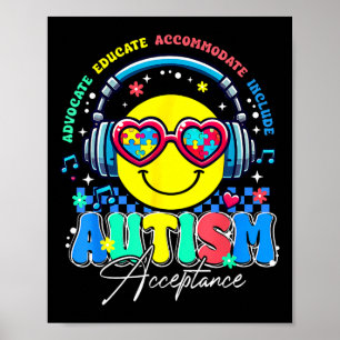 Poster Sensibilisation sur l'autisme Acceptation Smile Fa