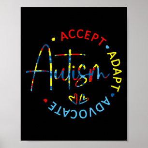 Poster Sensibilisation sur l'autisme Accepter Adapt Advoc