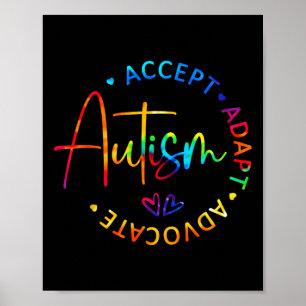 Poster Sensibilisation sur l'autisme Accepter Adapt Advoc