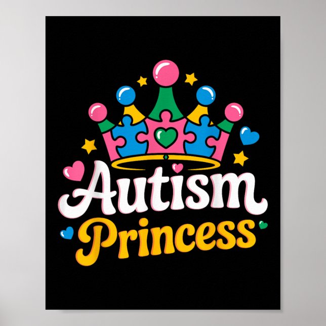 Poster Sensibilisation sur l'autisme Autisme Princesse Au (Devant)