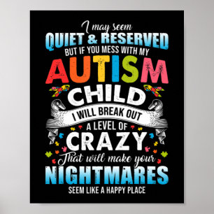 Poster Sensibilisation sur l'autisme autistique Pièces Fi