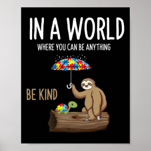 Poster Sensibilisation sur l'autisme Be Kind Enseignant d
