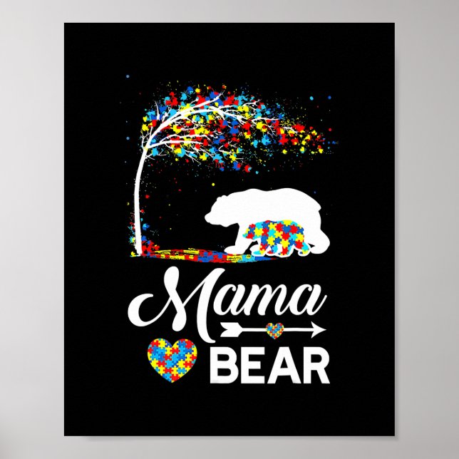 Poster Sensibilisation sur l'autisme Cadeau Mama Soutien  (Devant)