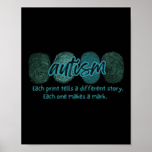 Poster Sensibilisation sur l'autisme d'empreintes digital