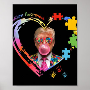 Poster Sensibilisation sur l'autisme Drôle Trump soutient