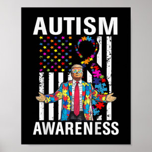Poster Sensibilisation sur l'autisme Drôle Trump soutient