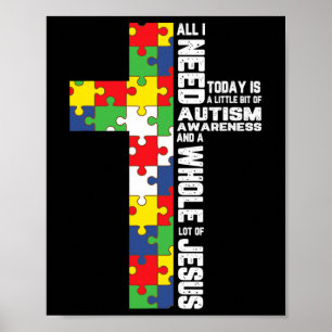 Poster Sensibilisation sur l'autisme Jésus Croix Puzzle C