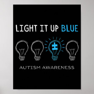 Poster Sensibilisation sur l'autisme Light It Up Blue Pre