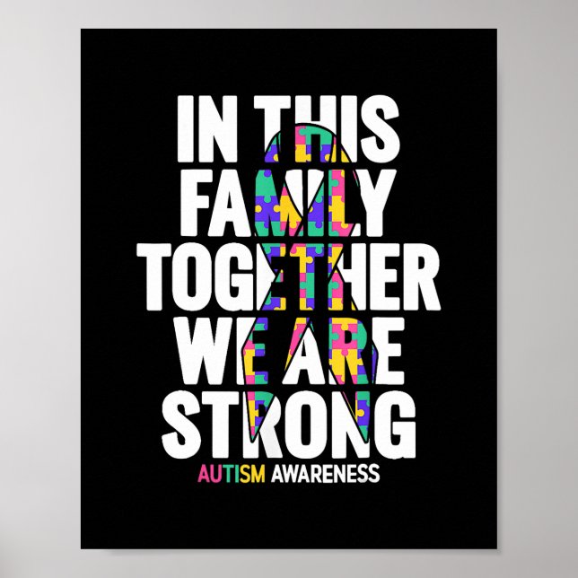 Poster Sensibilisation sur l'autisme Maman Papa Famille S (Devant)