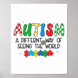 Poster Sensibilisation sur l'autisme Mois Soutien Voir Le
