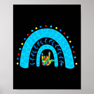 Poster Sensibilisation sur l'autisme Rainbow Support Puzz