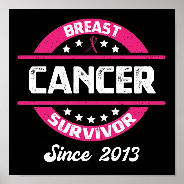 Poster Sensibilisation Survivant du cancer du sein depuis (Devant)