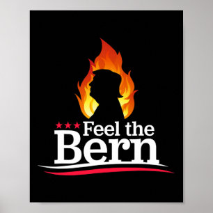 Poster Sentez Bernie - Campagne Logo Feu Trump Flamboyant