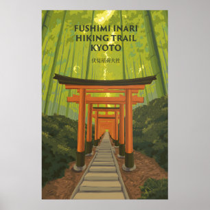 Poster Sentier de randonnée Fushimi Inari Kyoto Japon Voy