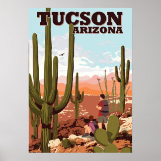 Poster Sentiers de Randonnées Tucson de 28 po x 20 po