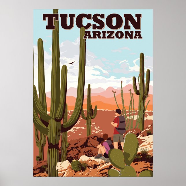 Poster Sentiers de Randonnées Tucson de 28 po x 20 po (Devant)
