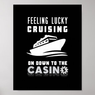 Poster Sentiment Chanceux En Croisière Vers Le Jetons De