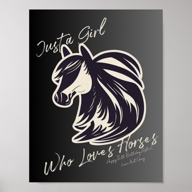 Poster Sentiment personnalisé Juste une fille qui aime le (Devant)