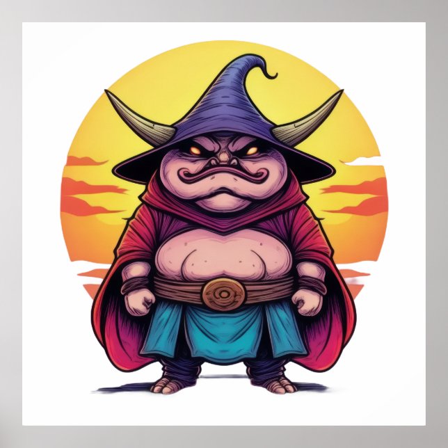 Poster Sentinelle du coucher de soleil (Devant)