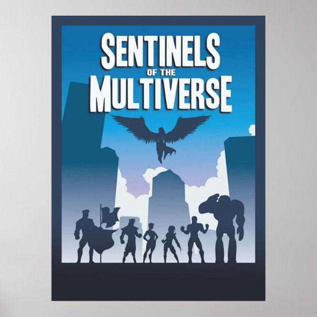 Poster Sentinelles du jeu de conseil multiverse minimalis (Devant)