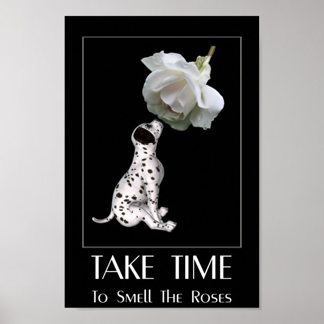 Poster Sentir La Dalmatie Rose Chiot Inspirationnel (Devant)