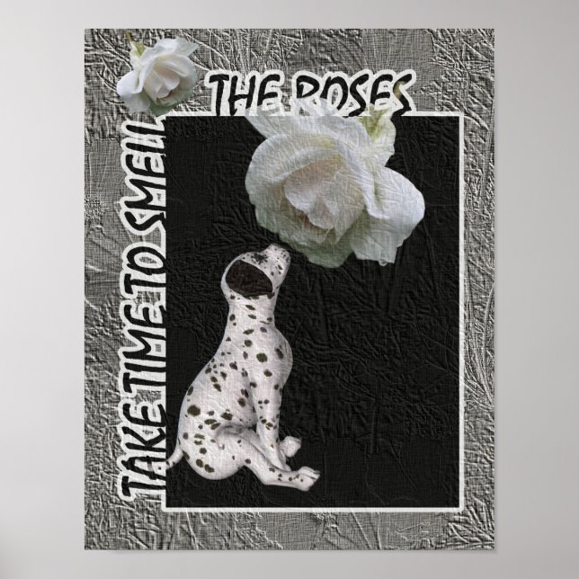 Poster Sentir La Dalmatie Rose Chiot Inspirationnel (Devant)