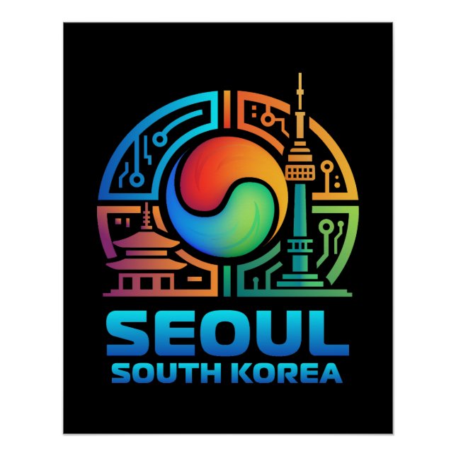 Poster Séoul Corée du Sud (Devant)