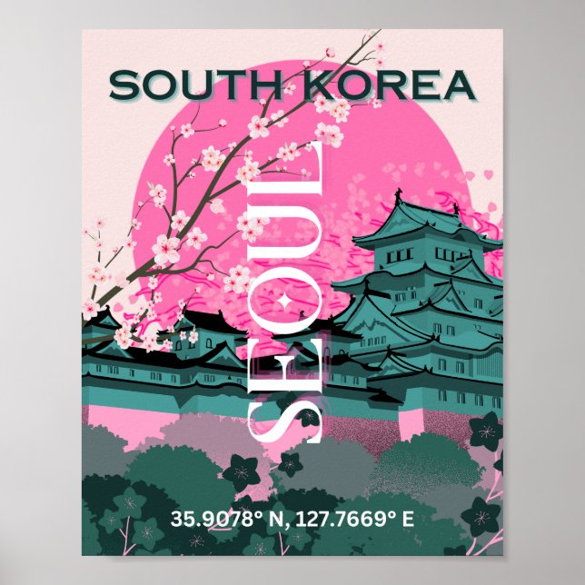 Poster Séoul Corée du Sud (Devant)